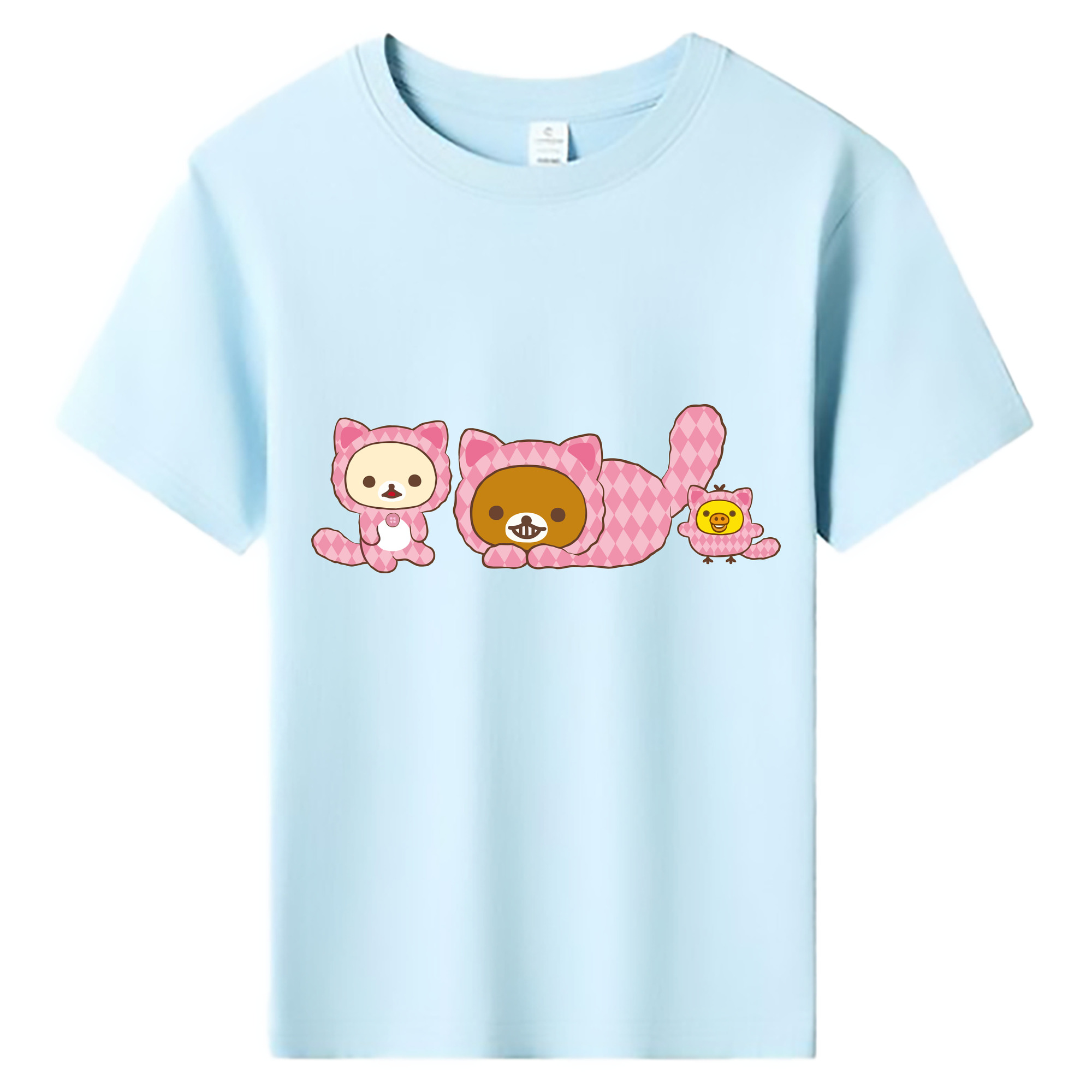 （画像用） リラックマ リラックマ キイロイトリ Rilakkuma Korilakkuma Kiiroitori 綿100％キッズTシャツ（フロントプリント）